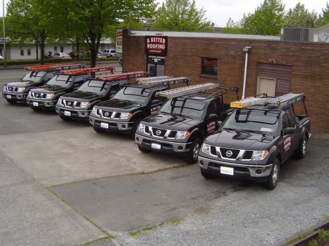 A Better Roofing Company Vehicles
