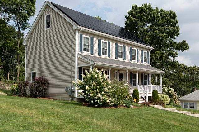 Traditional Home With Solar Panel Roofing Traditional Home With Solar Panel Roofing