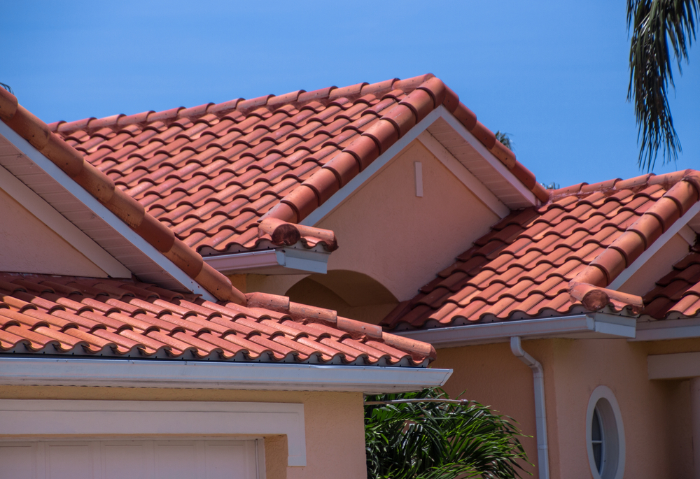 home with clay tiled roof