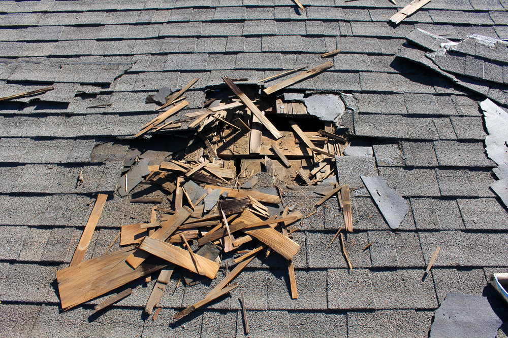 . Removal of old roof, replacement with new shingles, equipment and repair.
