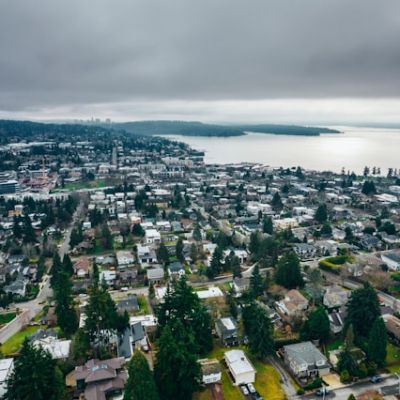 aerial view of kirkland wa homes